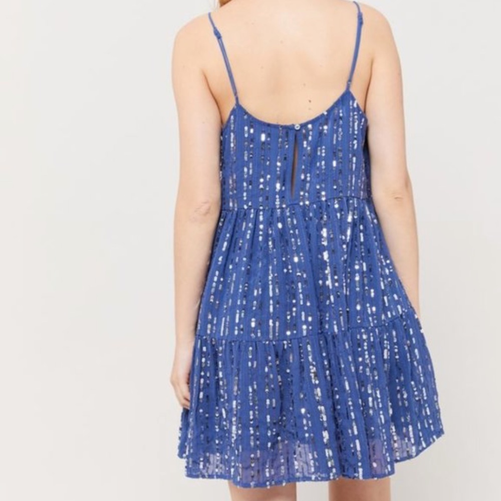 Hanna Embellished Sequin Babydoll Boho Peasant Hipster Hippie Art Hip Chic Dress